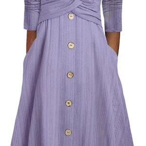 NEW Never Worn - Women's Maxi Dress size medium, Lavender with long sleeves